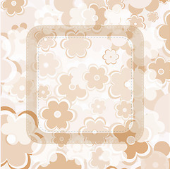 Image showing retro old flowers on vintage background pattern