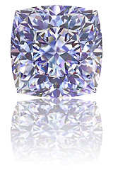 Image showing Square shaped diamond on glossy white