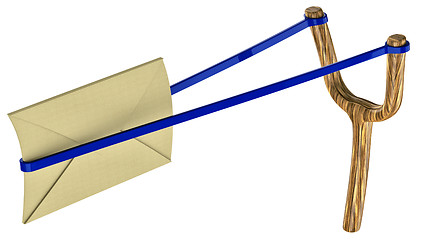 Image showing letter and slingshot