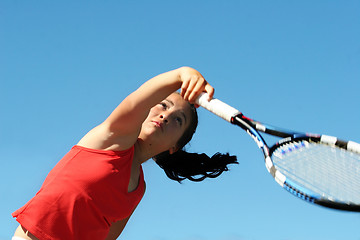 Image showing Girl playing tennis