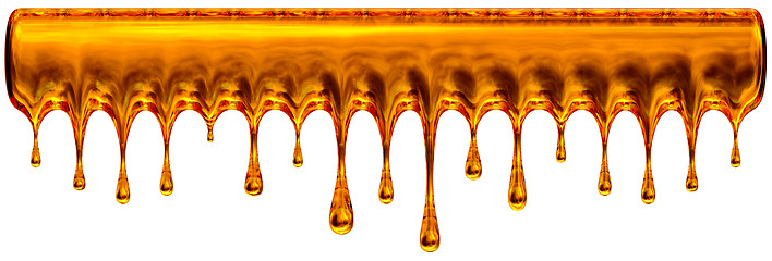 Image showing dripping and splash golden honey or caramel