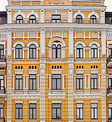 Image showing Exterior of european yellow building