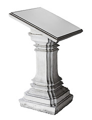 Image showing Stone pedestal isolated over white