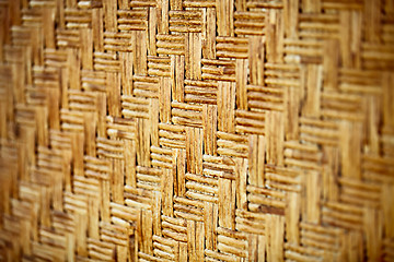 Image showing Wicker bamboo wall