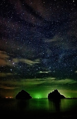 Image showing Night landscape. Sea, Thailand, Krabi.