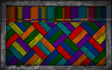 Image showing Grunge wooden background painted in different colors