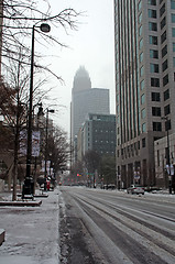 Image showing Charlotte skyline in snow