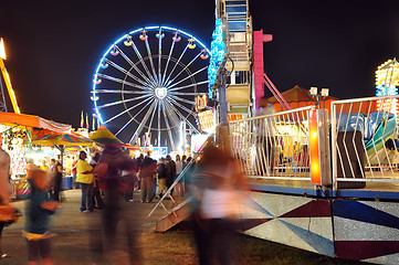 Image showing Ferris wheel in a summer night