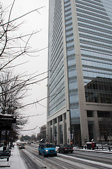 Image showing winter scenery on city streets