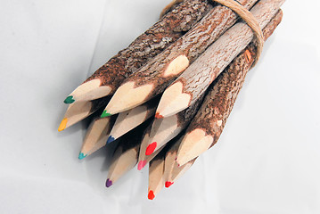 Image showing wooden multi colored pensils