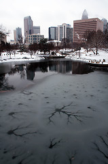 Image showing Charlotte skyline in snow
