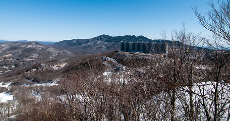 Image showing blue ridge mountains landscape in snow