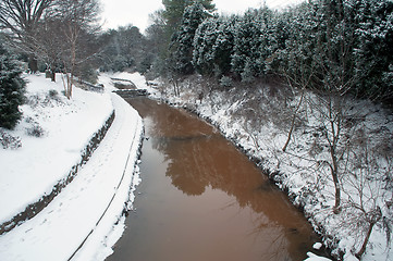 Image showing winter scene on the creek