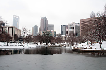 Image showing Charlotte skyline in snow