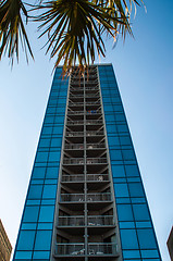 Image showing modern glass silhouettes on modern building.