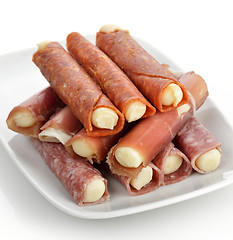 Image showing Meat And Salami Rolls With Cheese