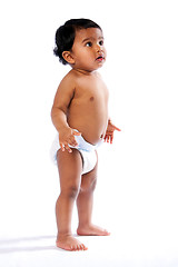 Image showing Cute baby toddler standing