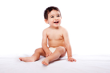 Image showing Happy baby toddler sitting