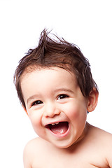 Image showing Happy cute laughing toddler boy