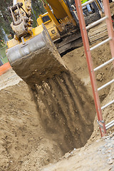 Image showing Excavator Tractor Digging A Trench