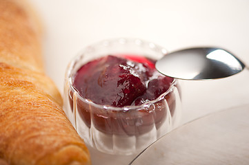 Image showing berry jam bowl closeup