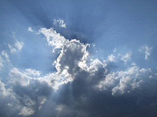 Image showing Blue sky, white clouds