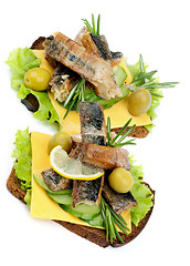 Image showing Two Sardines Sandwiches
