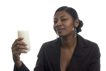 Image showing woman with glass of milk