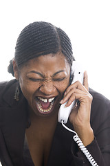 Image showing angry woman on phone