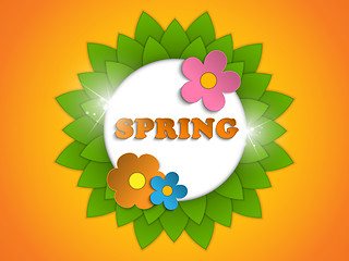 Image showing Beautiful Spring Flowers Orange Background 