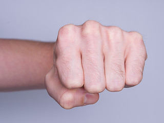 Image showing Fist of a man punching