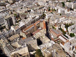 Image showing Paris centre aerial view panorama