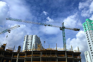 Image showing building crane on sky