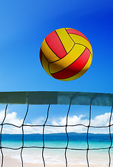 Image showing volleyball on beach