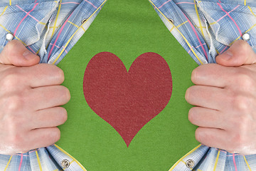 Image showing the heart symbol on a green T-Shirt 