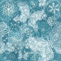 Image showing Christmas silvery seamless pattern