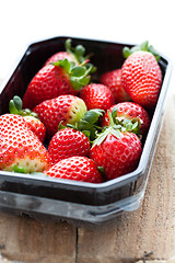 Image showing Fresh whole strawberries