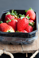 Image showing Fresh whole strawberries