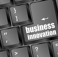 Image showing business innovation - business concepts on computer keyboard