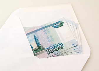 Image showing White clear envelope with money