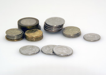 Image showing Coins on white isolated