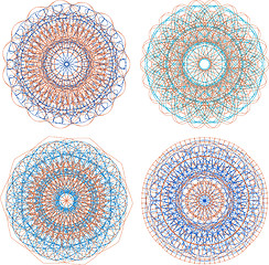 Image showing A set of beautiful mandalas and lace circles