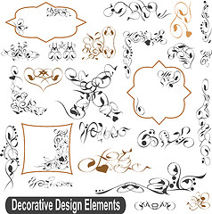 Image showing calligraphic design elements set, borders frames