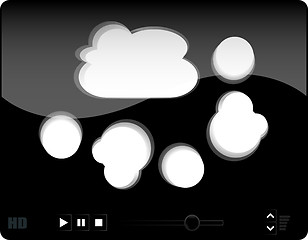 Image showing black media player with abstract cloud interface