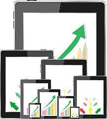 Image showing Business dashboard with graphs in a pc tablet