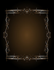 Image showing luxury gold pattern ornament borders of black background