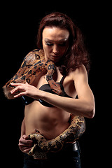 Image showing Exotic Woman with a Boa