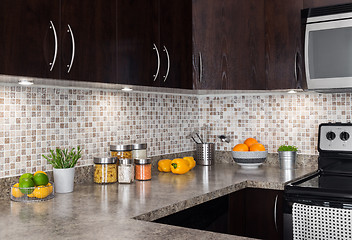 Image showing Modern kitchen with cozy lighting