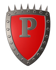 Image showing shield with letter p