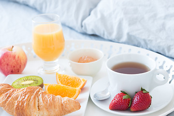 Image showing Tasty breakfast in bed